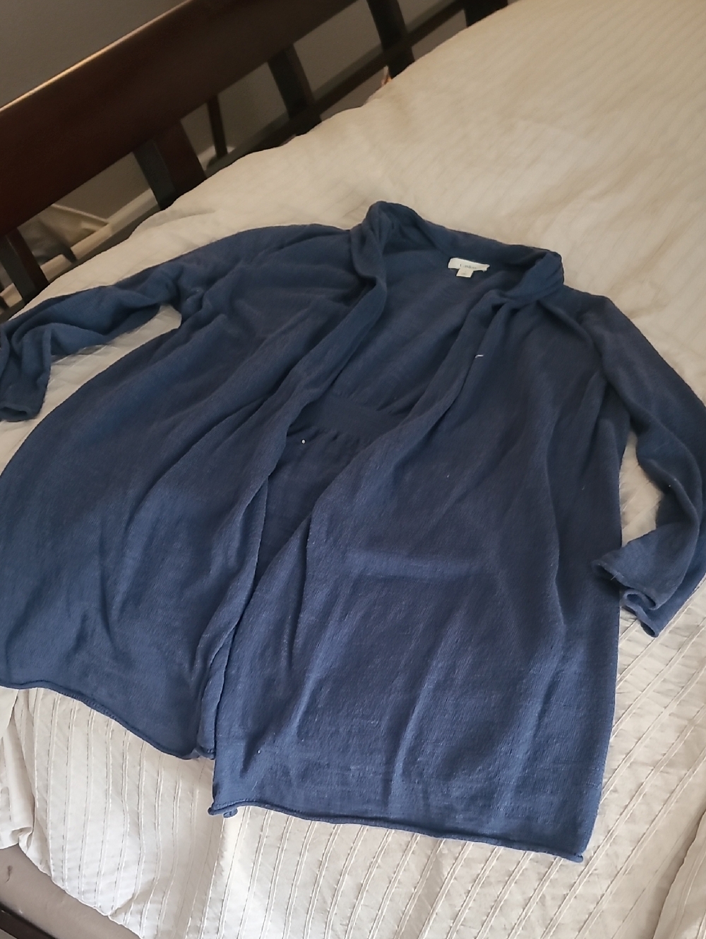 Caslon Navy Knit Open Cardigan